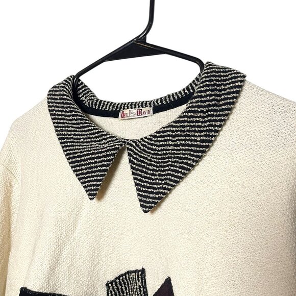 Vintage Neil & David Collared Geometric Sweater - Picture 2 of 3